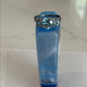 Elegant Silver and Blue Gemstone Ring